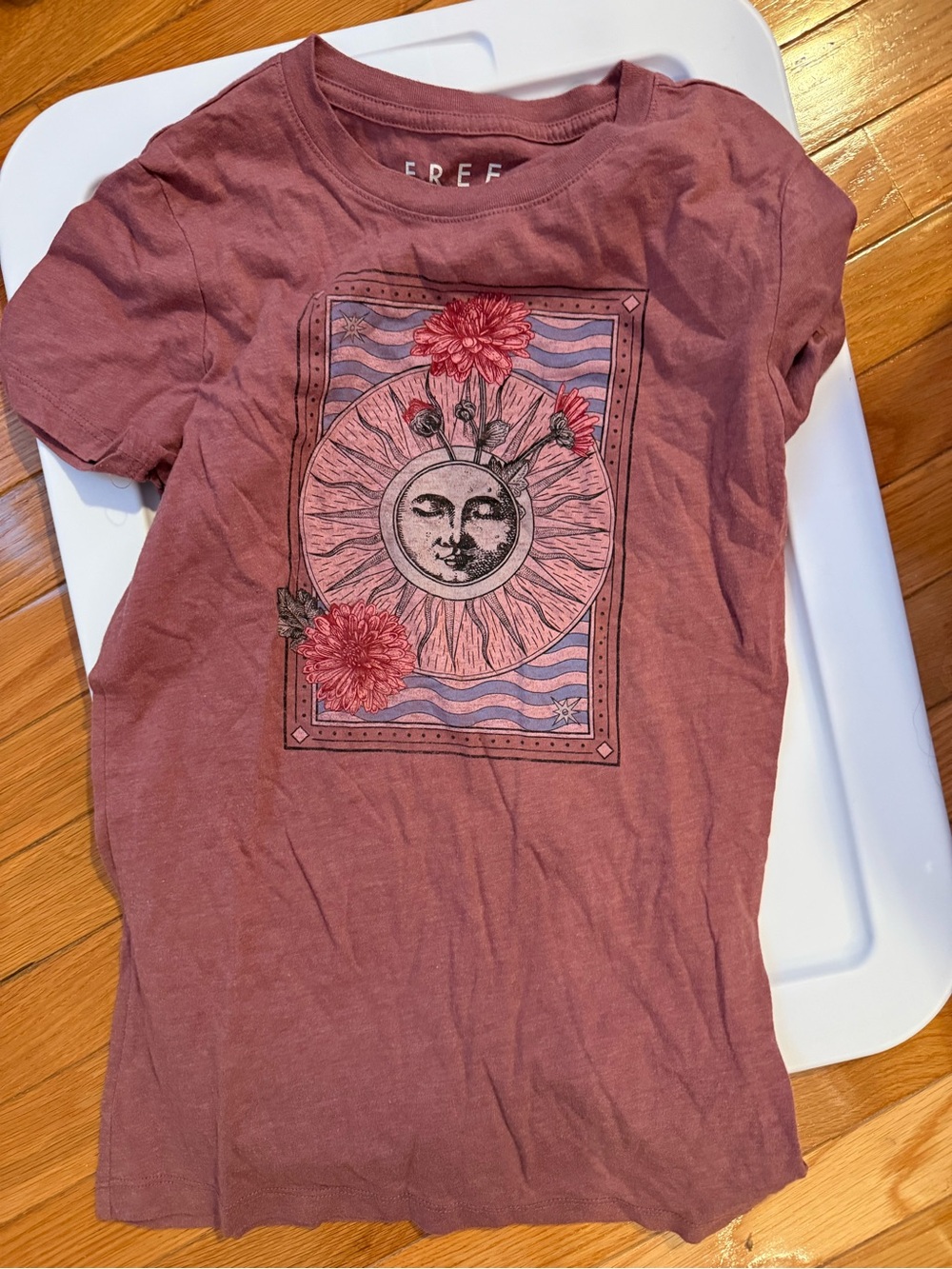 Free State Mauve Sun & Floral Graphic Short Sleeve Tee